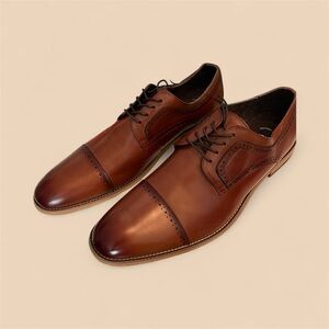 Stacey Adams Classic Brown Leather Men's Derby Shoes $75